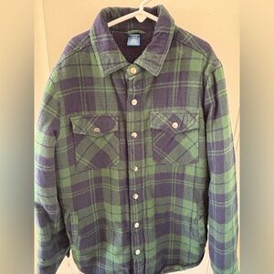 Arizona black watch plaid Sherpa flannel jacket 10/12